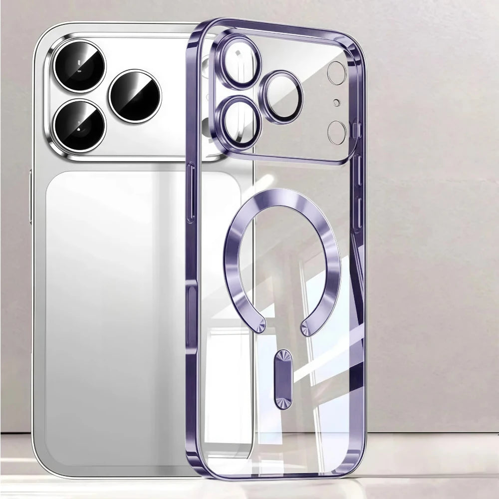 Luxury for MagSafe Magnetic Plating Phone Case for iPhone 17 Pro Max 17 Pro Bumper Case for iPhone 17 Pro Max 17 Air Clear Cover