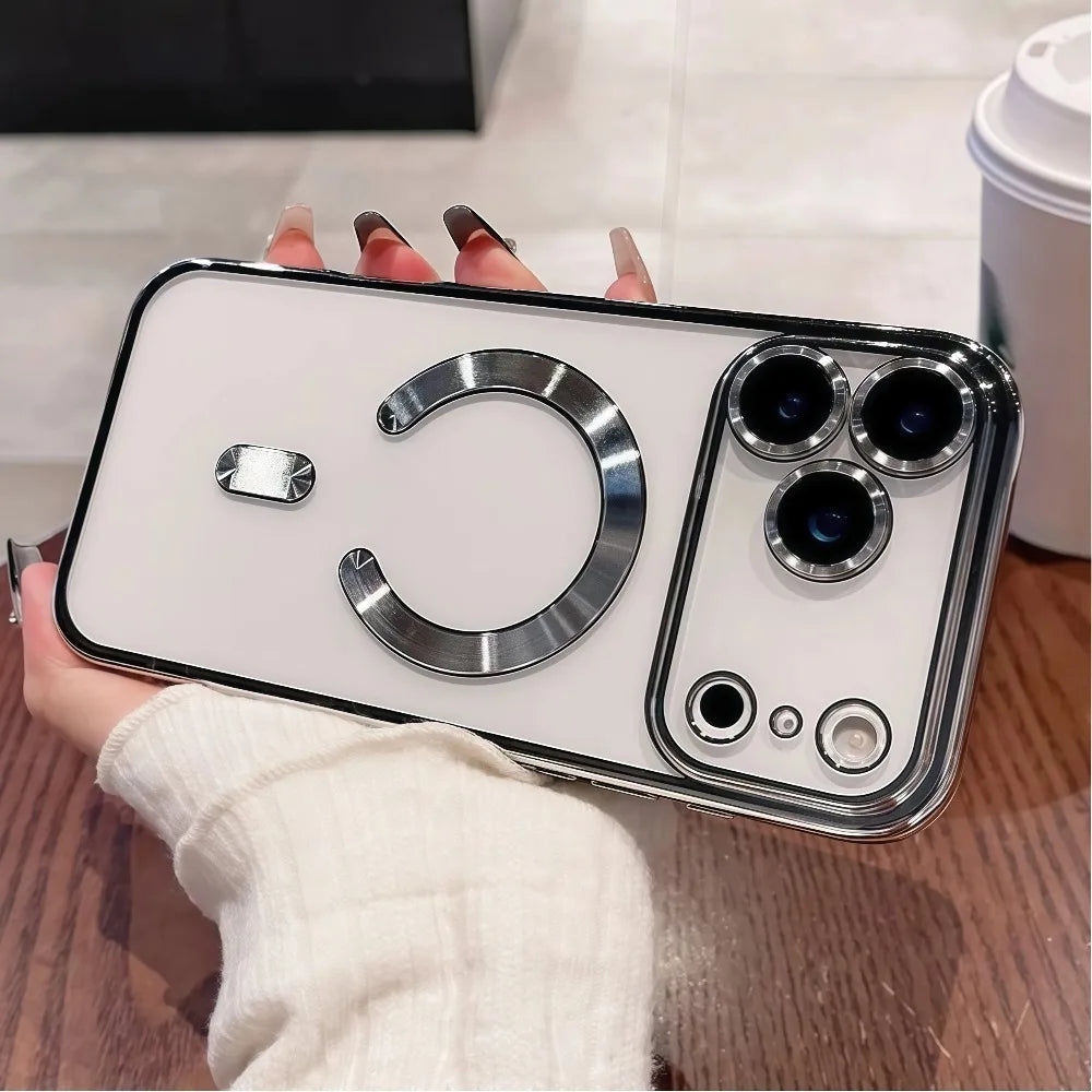 Luxury for MagSafe Magnetic Plating Phone Case for iPhone 17 Pro Max 17 Pro Bumper Case for iPhone 17 Pro Max 17 Air Clear Cover