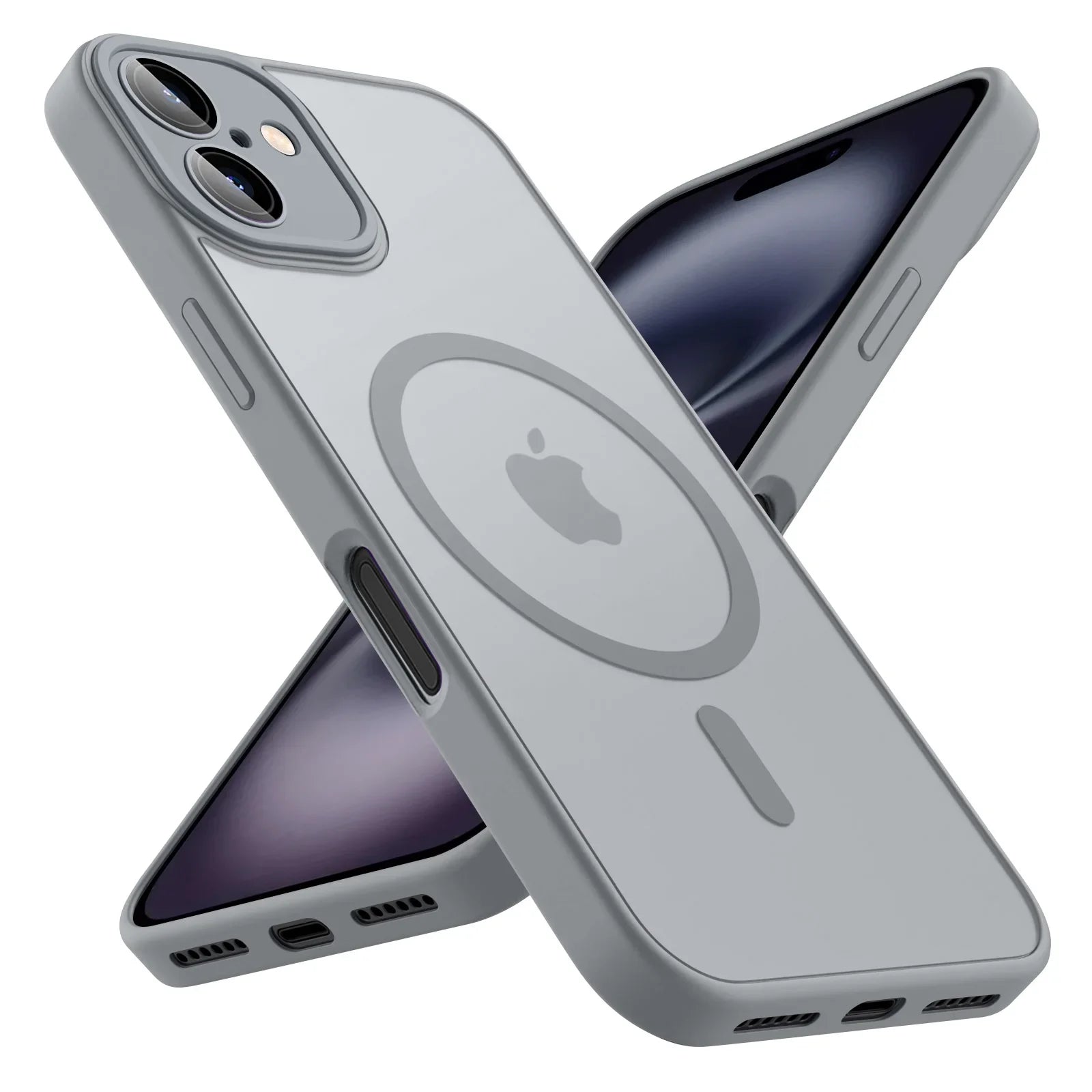 Luxury Frosted Phone Case For iPhone 17 16 15 14 13 12 11 Pro Max 16 15 Plus 17 Air For Magsafe Matte Transparent Magnetic Cover