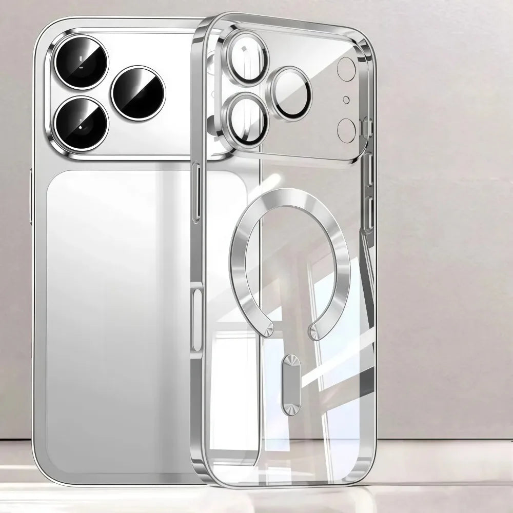 Luxury for MagSafe Magnetic Plating Phone Case for iPhone 17 Pro Max 17 Pro Bumper Case for iPhone 17 Pro Max 17 Air Clear Cover