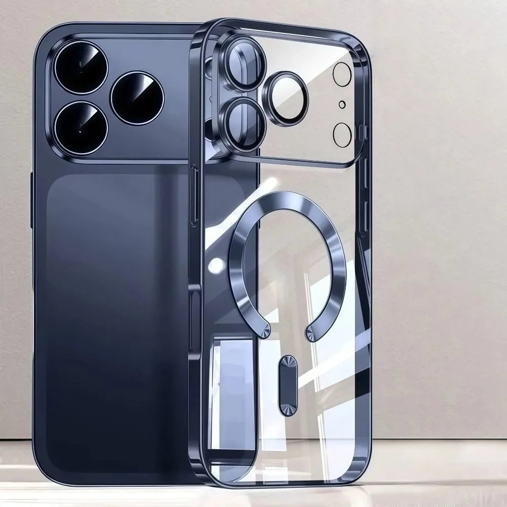 Luxury for MagSafe Magnetic Plating Phone Case for iPhone 17 Pro Max 17 Pro Bumper Case for iPhone 17 Pro Max 17 Air Clear Cover